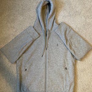 Men's POLO by Ralph Lauren Zip Up Hoodie Grey - Size Medium